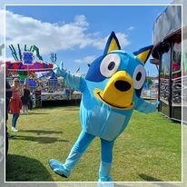 Bluey at the fair ground Bluey hired appearance at the fairground